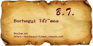 Borhegyi Tímea névjegykártya